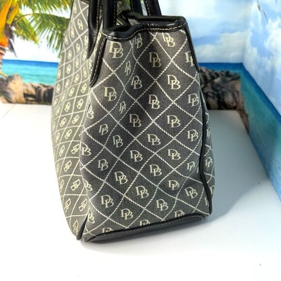 Dooney & Bourke Signature DB Canvas Satchel Tote Monogram Large Tote - Picture 3 of 15
